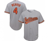 Men's Baltimore Orioles #4 Earl Weaver Replica Grey Road Cool Base Baseball Jersey