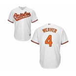 Men's Baltimore Orioles #4 Earl Weaver Replica White Home Cool Base Baseball Jersey