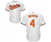 Men's Baltimore Orioles #4 Earl Weaver Replica White Home Cool Base Baseball Jersey