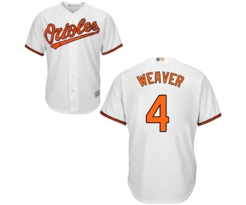 Men's Baltimore Orioles #4 Earl Weaver Replica White Home Cool Base Baseball Jersey