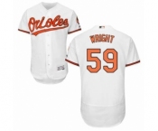 Men's Baltimore Orioles #59 Mike Wright Jr. Authentic White Home Flex Base Jersey