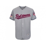 Men's Baltimore Orioles Blank Grey Stitched 2016 Fashion Stars & Stripes Flex Base Baseball Jersey