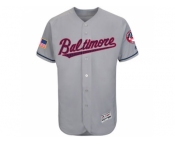 Men's Baltimore Orioles Blank Grey Stitched 2016 Fashion Stars & Stripes Flex Base Baseball Jersey