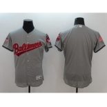 Men's Baltimore Orioles Blank Majestic Gray Fashion Stars & Stripes Flex Base Jersey