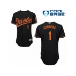 Men's Majestic Baltimore Orioles #1 Everth Cabrera Authentic Black Alternate Cool Base MLB Jersey