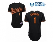 Men's Majestic Baltimore Orioles #1 Everth Cabrera Authentic Black Alternate Cool Base MLB Jersey