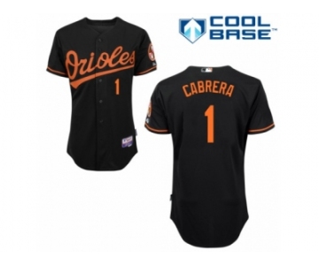 Men's Majestic Baltimore Orioles #1 Everth Cabrera Authentic Black Alternate Cool Base MLB Jersey