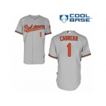 Men's Majestic Baltimore Orioles #1 Everth Cabrera Authentic Grey Road Cool Base MLB Jersey