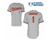 Men's Majestic Baltimore Orioles #1 Everth Cabrera Authentic Grey Road Cool Base MLB Jersey