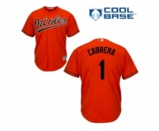 Men's Majestic Baltimore Orioles #1 Everth Cabrera Authentic Orange Alternate Cool Base MLB Jersey