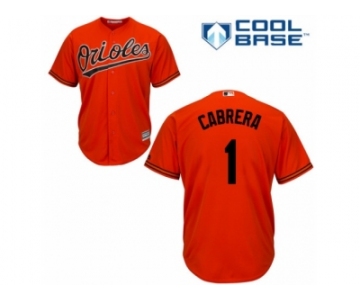 Men's Majestic Baltimore Orioles #1 Everth Cabrera Authentic Orange Alternate Cool Base MLB Jersey