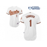 Men's Majestic Baltimore Orioles #1 Everth Cabrera Replica White Home Cool Base MLB Jersey