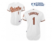 Men's Majestic Baltimore Orioles #1 Everth Cabrera Replica White Home Cool Base MLB Jersey