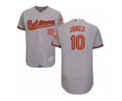 Men's Majestic Baltimore Orioles #10 Adam Jones Grey Flexbase Authentic Collection MLB Jersey