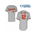 Men's Majestic Baltimore Orioles #12 Alejandro De Aza Replica Grey Road Cool Base MLB Jersey