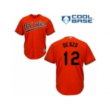 Men's Majestic Baltimore Orioles #12 Alejandro De Aza Replica Orange Alternate Cool Base MLB Jersey