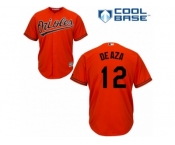 Men's Majestic Baltimore Orioles #12 Alejandro De Aza Replica Orange Alternate Cool Base MLB Jersey