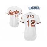 Men's Majestic Baltimore Orioles #12 Alejandro De Aza Replica White Home Cool Base MLB Jersey