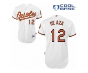 Men's Majestic Baltimore Orioles #12 Alejandro De Aza Replica White Home Cool Base MLB Jersey