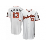 Men's Majestic Baltimore Orioles #13 Manny Machado Replica White 1966 Turn Back The Clock MLB Jersey