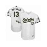 Men's Majestic Baltimore Orioles #13 Manny Machado White Flexbase Authentic Collection Memorial Day MLB Jersey