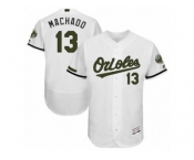 Men's Majestic Baltimore Orioles #13 Manny Machado White Flexbase Authentic Collection Memorial Day MLB Jersey