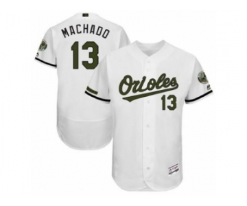 Men's Majestic Baltimore Orioles #13 Manny Machado White Flexbase Authentic Collection Memorial Day MLB Jersey