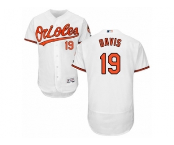 Men's Majestic Baltimore Orioles #19 Chris Davis White Flexbase Authentic Collection MLB Jersey