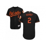 Men's Majestic Baltimore Orioles #2 J.J. Hardy Black Flexbase Authentic Collection MLB Jersey