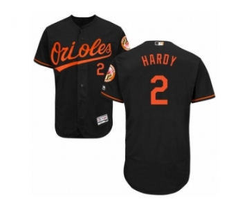 Men's Majestic Baltimore Orioles #2 J.J. Hardy Black Flexbase Authentic Collection MLB Jersey