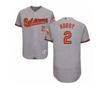 Men's Majestic Baltimore Orioles #2 J.J. Hardy Grey Flexbase Authentic Collection MLB Jersey