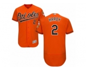 Men's Majestic Baltimore Orioles #2 J.J. Hardy Orange Flexbase Authentic Collection MLB Jersey