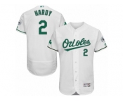 Men's Majestic Baltimore Orioles #2 J.J. Hardy White Celtic Flexbase Authentic Collection MLB Jersey