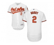 Men's Majestic Baltimore Orioles #2 J.J. Hardy White Flexbase Authentic Collection MLB Jersey