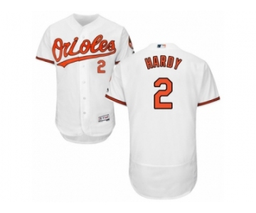 Men's Majestic Baltimore Orioles #2 J.J. Hardy White Flexbase Authentic Collection MLB Jersey