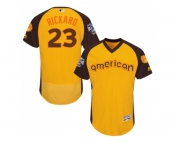 Men's Majestic Baltimore Orioles #23 Joey Rickard Yellow 2016 All-Star American League BP Authentic Collection Flex Base MLB Jersey