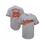 Men's Majestic Baltimore Orioles #29 Welington Castillo Replica Grey Road Cool Base MLB Jersey