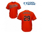 Men's Majestic Baltimore Orioles #29 Welington Castillo Replica Orange Alternate Cool Base MLB Jersey