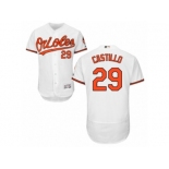 Men's Majestic Baltimore Orioles #29 Welington Castillo White Flexbase Authentic Collection MLB Jersey