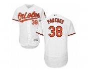 Men's Majestic Baltimore Orioles #38 Jimmy Paredes White Flexbase Authentic Collection MLB Jersey