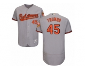 Men's Majestic Baltimore Orioles #45 Mark Trumbo Grey Flexbase Authentic Collection MLB Jersey