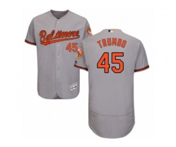 Men's Majestic Baltimore Orioles #45 Mark Trumbo Grey Flexbase Authentic Collection MLB Jersey