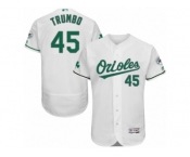 Men's Majestic Baltimore Orioles #45 Mark Trumbo White Celtic Flexbase Authentic Collection MLB Jersey