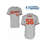 Men's Majestic Baltimore Orioles #56 Darren O'Day Authentic Grey Road Cool Base MLB Jersey