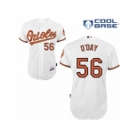 Men's Majestic Baltimore Orioles #56 Darren O'Day Authentic White Home Cool Base MLB Jersey