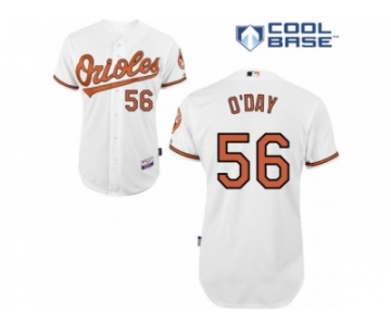 Men's Majestic Baltimore Orioles #56 Darren O'Day Authentic White Home Cool Base MLB Jersey