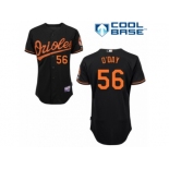 Men's Majestic Baltimore Orioles #56 Darren O'Day Replica Black Alternate Cool Base MLB Jersey