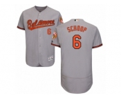 Men's Majestic Baltimore Orioles #6 Jonathan Schoop Grey Flexbase Authentic Collection MLB Jersey