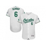 Men's Majestic Baltimore Orioles #6 Jonathan Schoop White Celtic Flexbase Authentic Collection MLB Jersey