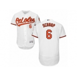 Men's Majestic Baltimore Orioles #6 Jonathan Schoop White Flexbase Authentic Collection MLB Jersey